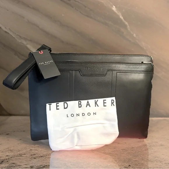 Ted Baker London NWT Beautiful Black Leather Multi-Purpose Laptop Messenger Bag - Picture 13 of 13